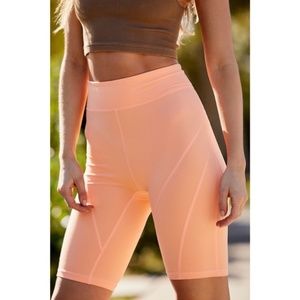 Free People Movement Baby Bike Shorts, Peach Horizon, S